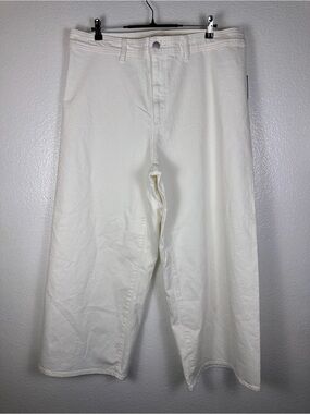Universal Thread Women's Wide Leg White Denim Jeans Stretch Juniors Size 17